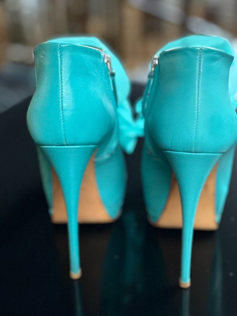 Giuseppe Zanotti Aqua Platform Peep-toe Pumps Size 38 6" Heel - Picture 3 of 3